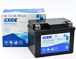 Exide AGM12-4, 12V 3Ah 50A (113x75x85mm) JIS: YTX4L-BS