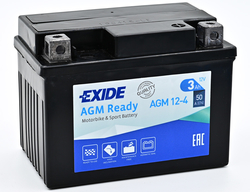 Exide AGM12-4, 12V 3Ah 50A (113x75x85mm) JIS: YTX4L-BS