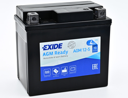 Exide AGM12-5, 12V 4Ah 70A (113x75x105mm) JIS: YTX5L-BS