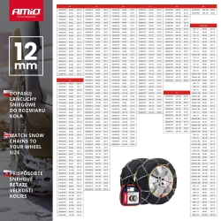 Sněhové řetězy 12mm KN-100 AMiO-02115