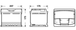 EXIDE Premium 12V 47Ah 450A, EA472 (207x175x175mm, pravá)