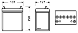 EXIDE Excell 12V 35Ah 240A, EB356 (187x127x220mm, pravá)