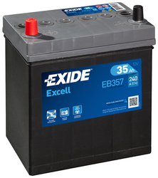 EXIDE Excell 12V 35Ah 240A, EB357 (187x127x220mm, levá)