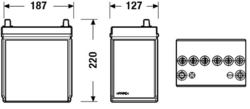 Exide Excell 12V 35Ah 240A, EB357 (187x127x220mm, levá)