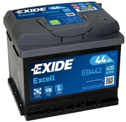 EXIDE Excell 12V 44Ah 420A, EB442 (207x175x175mm, pravá)