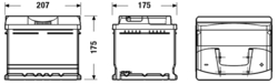 Exide Excell 12V 44Ah 420A, EB442 (207x175x175mm, pravá)