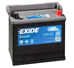Exide Excell 12V 45Ah 330A, EB450 (220x135x225mm, pravá)