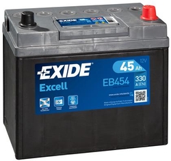 EXIDE Excell 12V 45Ah 330A, EB454 (237x127x227mm, pravá)