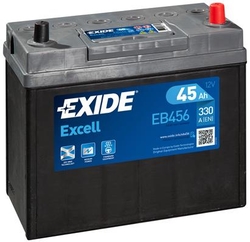 EXIDE Excell 12V 45Ah 330A, EB456 (237x127x227mm, pravá)