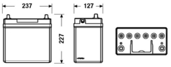 EXIDE Excell 12V 45Ah 330A, EB457 (237x127x227mm, levá)