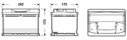 Exide Excell 12V 60Ah 540A, EB602 (242x175x175mm, pravá)