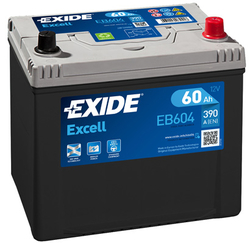 Exide Excell 12V 60Ah 390A, EB604 (230x173x222mm, pravá)