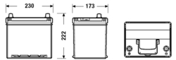 EXIDE Excell 12V 60Ah 390A, EB605 (230x173x222mm, levá)