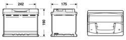 EXIDE Excell 12V 62Ah 540A, EB602 (242x175x190mm, pravá)