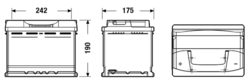 Exide Excell 12V 62Ah 540A, EB621 (242x175x190mm, levá)