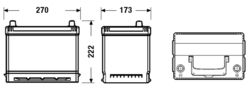 EXIDE Excell 12V 70Ah 540A, EB704 (272x173x222mm, pravá)