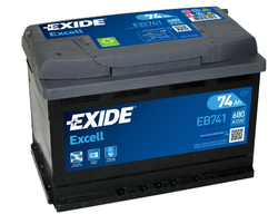 EXIDE Excell 12V 74Ah 680A, EB741 (278x175x190mm, levá)