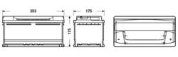 EXIDE Excell 12V 85Ah 760A, EB852 (353x175x175mm, pravá)