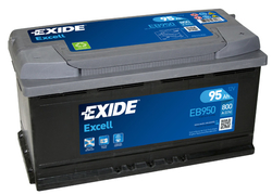 Exide Excell 12V 95Ah 800A, EB950 (353x175x190mm, pravá)