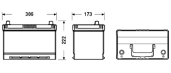 Exide Excell 12V 95Ah 720A, EB954 (306x173x222mm, pravá)