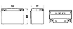 EXIDE AGM 12V 9Ah 120A, EK091 (150x90x105mm, levá)