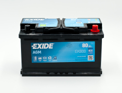 Exide AGM 12V 80Ah 800A, EK800 (315x175x190mm, pravá)