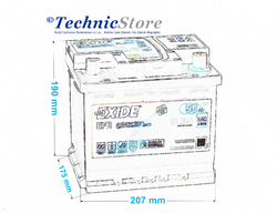 Exide EFB 12V 55Ah 4540A, EL550 (207x175x190mm, pravá)