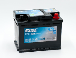 Exide EFB 12V 60Ah 520A, EL600 (242x175x190mm, pravá)