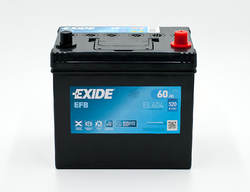 Exide EFB 12V 60Ah 520A, EL604 (230x173x222mm, pravá)