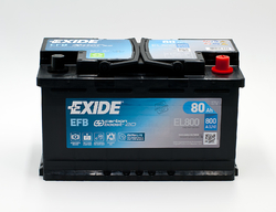 Exide EFB 12V 80Ah 720A, EL800 (315x175x190mm, pravá)