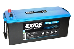 Exide EP1500 Dual AGM 12V 180Ah 900A (513x223x223mm)