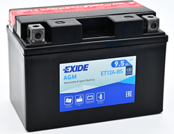 Exide AGM 12V 9,5Ah 130A, ET12A-BS (150x87x105mm) JIS: YT12A-BS