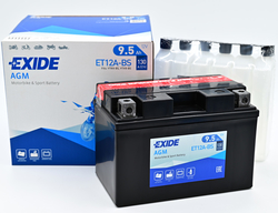 Exide AGM 12V 9,5Ah 130A, ET12A-BS (150x87x105mm) JIS: YT12A-BS