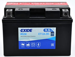 Exide AGM 12V 9,5Ah 130A, ET12A-BS (150x87x105mm) JIS: YT12A-BS