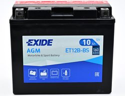 Exide AGM 12V 10Ah 160A, ET12B-BS (150x70x130mm) JIS: YT12B-BS