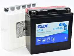 Exide AGM 12V 12Ah 190A, ET14B-BS (150x70x145mm) JIS: YT14B-BS