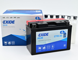 Exide AGM 12V 8Ah 110A, ET9B-BS (150x70x105mm) JIS: YT9B-BS