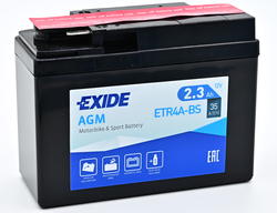 Exide AGM 12V 2,3Ah 35A, ETR4A-BS (113x48x85mm) JIS: YTR4A-BS 