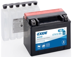 Exide AGM 12V 10Ah 150A, ETX12-BS (150x87x130mm) JIS: YTX12-BS