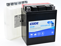 Exide AGM 12V 12Ah 210A, ETX14AH-BS (134x89x164mm) JIS: YTX14AH-BS