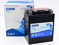 Exide AGM 12V 12Ah 210A, ETX14AH-BS (134x89x164mm) JIS: YTX14AH-BS