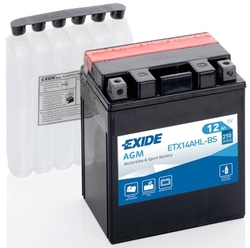 Exide AGM 12V 12Ah 210A, ETX14AHL-BS (134x89x164mm) JIS: YTX14AHL-BS