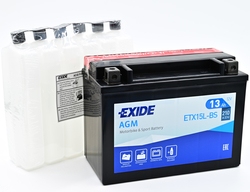 Exide AGM 12V 13Ah 210A, ETX15L-BS (175x87x130mm) JIS: YTX15L-BS