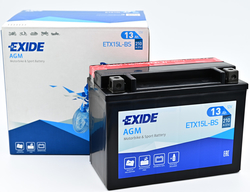 Exide AGM 12V 13Ah 210A, ETX15L-BS (175x87x130mm) JIS: YTX15L-BS