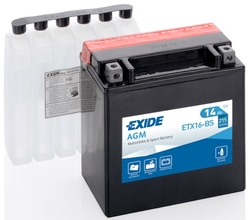 Exide AGM 12V 14Ah 215A, ETX16-BS (150x87x161mm) JIS: YTX16-BS