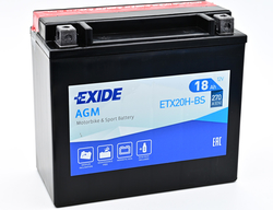 Exide AGM 12V 18Ah 270A, ETX20H-BS (175x87x155mm) JIS: YTX20H-BS