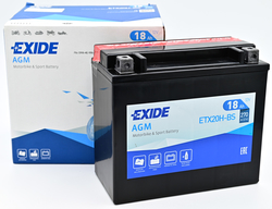 Exide AGM 12V 18Ah 270A, ETX20H-BS (175x87x155mm) JIS: YTX20H-BS