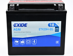 Exide AGM 12V 18Ah 270A, ETX20H-BS (175x87x155mm) JIS: YTX20H-BS