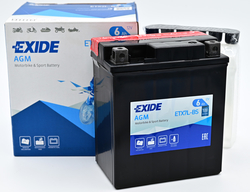 Exide AGM 12V 6Ah 100A, ETX7L-BS (113x70x130mm) JIS: YTX7L-BS