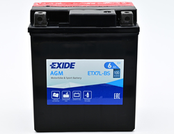 Exide AGM 12V 6Ah 100A, ETX7L-BS (113x70x130mm) JIS: YTX7L-BS